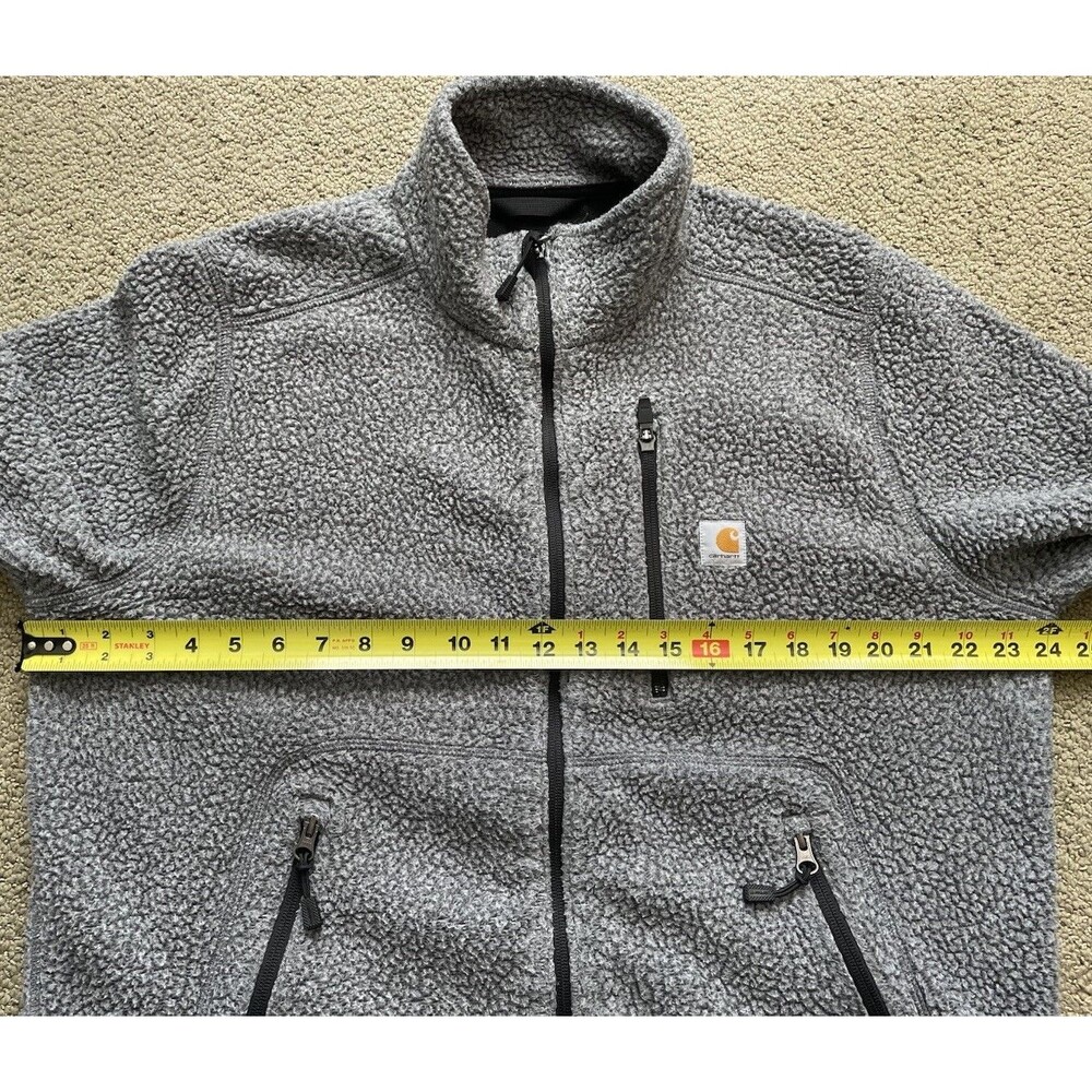 Carhartt Womens High Pile Sherpa Jacket XL Heather Grey Full Zip - Picture 7 of 9
